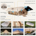 Inflatable Camping Tents 8-10 Person,129 Square Feets Large Inflatable Camping Tent with Stove Jack,Blow up Tent with Mesh Windows & Pump