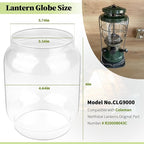 Clear Lantern Globe Compatible with Coleman Northstar Lanterns 2000/2500 2000-043C (Transparent)– Includes 2 Lantern Mantles