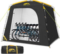 Happy Travel Bike Storage Shed Tent, Waterproof Portable Bike Cover with 40% More Top Space for 2/3/4/5 Bikes,Clips Easy Setup Sheds Shelter with Lockable Bicycle Design for Garden Tools, Lawn Mower