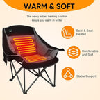 Northroad XL Heated Camping Chair, Oversized Heated Chairs,Portable Folding Heated Lawn Chair W/3 Control Levels for Outdoor Hiking, Picnics, Heavy-Duty 400-lbs Capacity, (Battery NOT Included)
