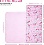 Kids Nap Mat Portable Slumber Bags with Removable Pillow and Blanket for Girls Boys, Lightweight Extra Large Sleeping Bag for Preschool Camping Daycare