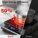 Portable Induction Cooktop Burner, 1800W Induction Hot Plate with LCD Touch, 20 Cooking Modes & 3-Hour Timer, Child Safety Lock & Auto Shutoff, ETL Certified Electric Stove for Home, Dorm, RV