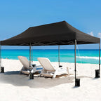 Yaheetech Heavy Duty Pop Up Canopy Tent, 10x20 Commercial Instant Shelter Tent for Wedding, Parties, Adjustable Outdoor Canopy with Wheeled Carry Bag, 6 Sandbags & 10 Stakes, Black