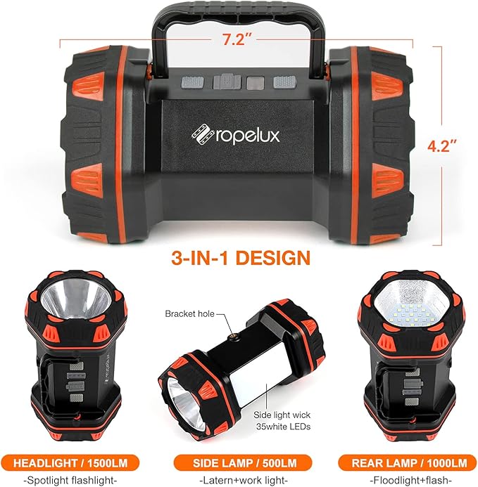 Led Camping Lantern Rechargeable, Camping Lights 1500lm, 8 Light Modes, Emergency Flashlights For Emergencies, Portable Light 12h Standby, Battery Powered Lantern For Power Outages, Hurricane, Hiking.