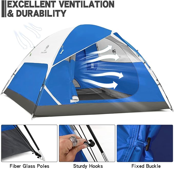 CAMEL CROWN 4/6 Person Tent Waterproof Lightweight Portable Backpacking Tent for Outdoor Camping Hiking