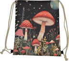 Upetstory Hippie Mushroom Drawstring Backpack Bags Cinch Sackpack Workout Gym Draw String Bag Portable Back Pack for School,Home,Travel,Sports Storage Pouch