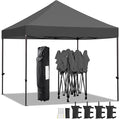 Yaheetech Canopy Tent, Commercial Instant Heavy Duty Canopy, 500D Waterproof Adjustable Tent with Wheeled Carry Bag, 4 Sandbags and 4 Stakes (10x10, Dark Gray)