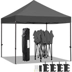 Yaheetech Canopy Tent, Commercial Instant Heavy Duty Canopy, 500D Waterproof Adjustable Tent with Wheeled Carry Bag, 4 Sandbags and 4 Stakes (10x10, Dark Gray)