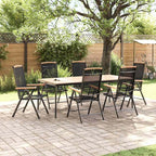 6-Pack Black Folding Patio Chairs, 25.6"x22.8"x42.9" Textilene Zero Gravity Outdoor Lounge Seats with Adjustable Backrest, Lightweight Camp Chairs for Garden Balcony Terrace
