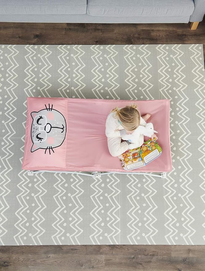 Regalo My Cot Pals Small Single Portable Toddler Bed, Cat, Pink