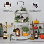 12Pcs Hand-Brushed Red Mini Lanterns for Vintage Christmas Table Decorations – 6Inch Small Candle Lanterns for Western Cowboy Camping Halloween Weddings Party Centerpiece & Hanging Ornaments