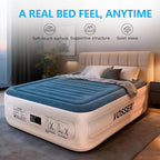 Queen Air Mattress with Built-in Pump,18''Fast & Easy Inflation/Deflation Inflatable Mattress, Foldable Blow Up Mattress with Storage Bag, Inflatable Bed for Home, Camping & Guests