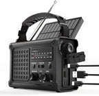 OnLyee Emergency Radio, Hand Crank & Solar Powered NOAA Weather Radio, 12000mAh Power Bank, AM/FM, LED Flashlight & Reading Lamp for Hurricane, Blizzard, Power Outage, Outdoor Camping, Survival Gear