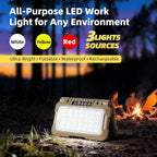 1500LM Folding Portable LED Camping Lantern, Rechargeable Camping Light,USB-C Work Light,5 Modes 3 Light Sources,1/4" Screw Adapter Tent Lights,Floodlight for Hiking,Power Outages,Garage,Job Lighting