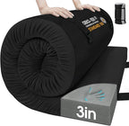 CYMULA Memory Foam Camping Mattress Pad,3inch Sleeping Pad for Camping,Non-Slip Bottom Floor Cot Car Mattress Bed with Retaining Portable Roll up Mattress Pad Mat for Travel Truck Guest Bed Tent