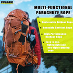 VVAAGG 1000 Black Paracord Rope 100FT Utility Nylon Heavy Duty 12 Strand Parachute Cord for Camping, Tent, Clothsline, Outdoor Hiking, Fishing, Survival Braceletand, Weatherproof Rope (100FT)