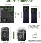 XL Queen Size 2 Person Double Sleeping Bag for Adults, Lightweight Compact with Flannel Liner & Thermolock Draft Tube, Machine Washable All Season Camping Travel