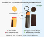 Emergency Fire Starter | Windproof & Waterproof Storm Matches with Waterproof Case & Wax Rope | Survival Gear for Camping, Hiking, Bushcraft, Outdoor Survival