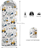 Kids Sleeping Bag for Boys Girls,Construction Truck Print-Lightweight Warm Portable Outdoor Indoor-Waterproof Cold Weather Resistant Sleeping Bag for Camping Hiking(Truck)