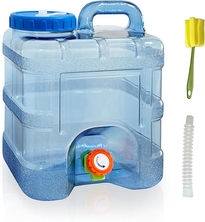 2.6 Gallon Camping Water Container with Spigot, BPA Free Portable Water Jug, No Leakage Emergency Water Storage Tank for Camping, Vehicle, Car, Outdoor Hiking, Picnic