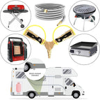 GardenNow 1/4" RV Propane Quick Connect Y Splitter Adapter with Shutoff Valve for RV Trailer, Quick Connect Propane Hose Connect to Motorhome Tabletop Camping Grill 2 Way 1/4" Quick Disconnect Kit