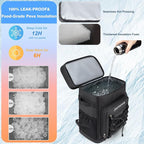 Insulated Cooler Backpack, 40L Leakproof Backpack with Double Compartments for Men & Women, Large Lunch Cooler for Camping, Beach, Travel, Picnic, Up to 48 Cans