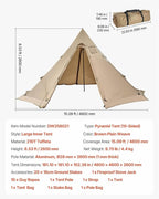 Hot Tent for 4-6 Person, Winter Tipi Tent with Stove Jack, Waterproof Canvas Camping Tent, 4 Season Shelter for Hiking Backpacking - L Size