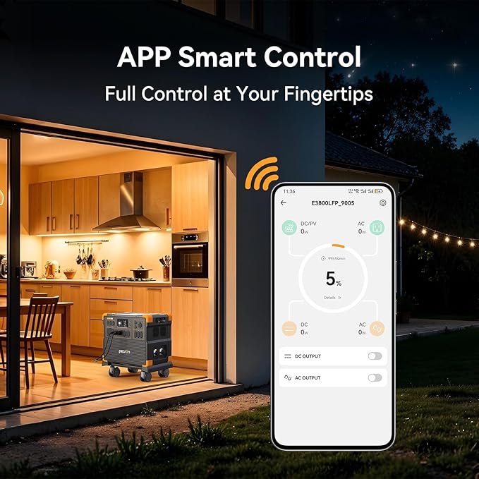 PECRON 11.52kWh Portable Power Station, E3800 LFP with 2 Extra Batteries, 4200W Solar Generator, LiFePO4 Battery Backup Power Station, Fast Charging for Home Emergency, Camping, RV & Off-Grid Living