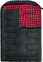 0 Degree Double Sleeping Bag for Adults Queen Size 2 Person Sleeping Bag for Cold Weather with Compression Sack for Car Camping, Hunting and Tent Camp