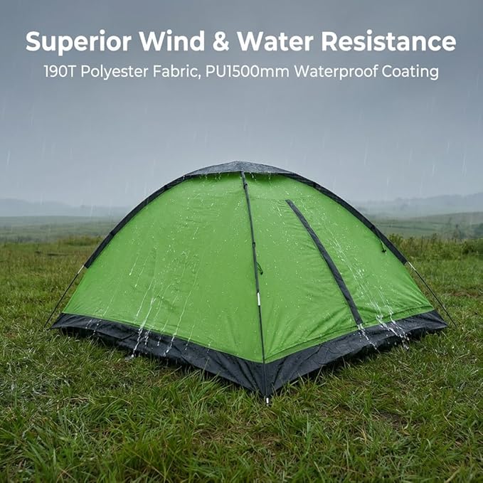 1-Person Dome Tent for Camping Waterproof Lightweight Portable Backpacking Orange/Blue/Army Green/Green