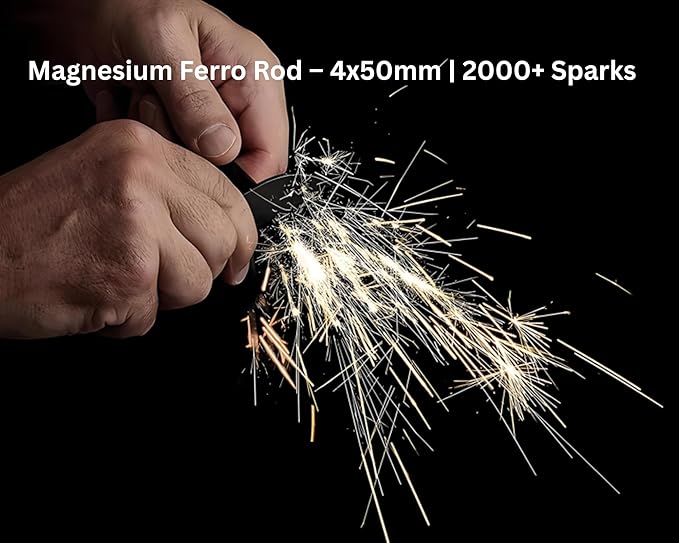 Magnesium Fire Starter Kit with Ferro Rod – Emergency Survival Gear with 12 Bags 99% Pure Magnesium + Waist Bag Waterproof Tin for Camping, Hiking, Bushcraft