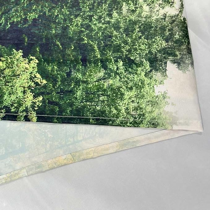 RV Shower Curtain Nature Forest Mountain Camper Shower Curtains for Travel Trailer Bathroom Woodland Tree Camping Bath Accessories Set with Hooks 48 x 72 Inches