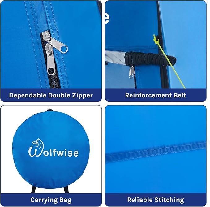 WolfWise Pop Up Changing Tent for Beach, Camping Portable Shower Tents, Outdoor Privacy Bathroom, Change Dressing Clothes Tent Pop Up Instant for Camp, Toilet, 6.2ft/6.6ft/6.9ft High