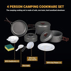 Bulin 24/13/11/8PCS Camping Cookware pots and Pans Backpacking Cooking Set Lightweight Cookware Mess kit Outdoor Cook Gear for Family Hiking Picnic