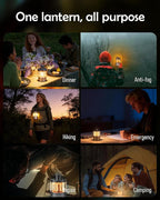 Aluminum Camping Lantern, Rechargeable Ambient Lantern with Paracord Handle & Smooth Dimming, Portable Warm Light for Indoor/Outdoor, Bedroom, Hiking and Emergency, 4'' x 2.4''