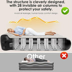 16" Air Mattress Queen with Built in Pump,Portable Full Blow up Mattress with Carry Bag, Comfort Flocked Airbed Inflatable Mattress for Guests,Camping