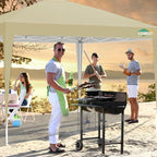 COBIZI 10x10 Pop Up Canopy Tent Without Sidewall, UPF 50+ Waterproof Outdoor Canopy, Instant Tent Portable Canopies Gazebo for Commercial Sun Shade Party Backyard with 4 Sandbags(Khaki)