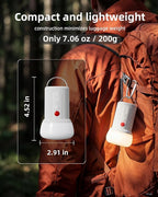 LED Rechargeable Camping Lantern with Hook - 6000mAh Emergency Outdoor Camping Lights, IPX5 Water Resistant Portable Tent Lights for Camping Hiking, Backpacking, Fishing, Outages (White)
