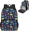 All In One Backpack Meal Bag Sturdy Insulated Cooler Backpack Lunch Box Tote Food Bag for College Beach Camping Picnics Primary Middle High Student Dayback, Dinosaur Tree
