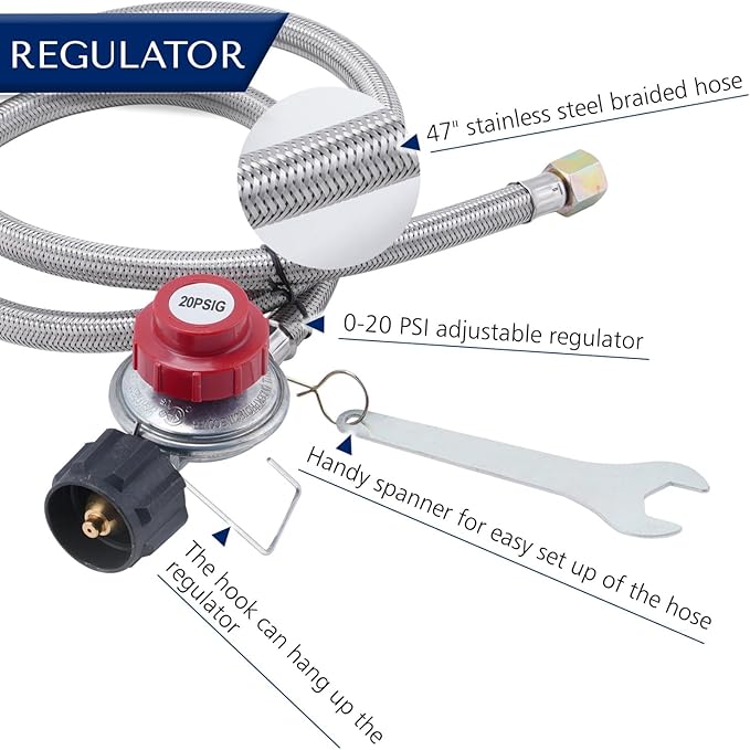 ARC Stainless Steel Single Propane Burner With 200,000BTU High-Output, Outdoor Stove Burner, Wheeled legs and 360° Windscreen, Ideal Outdoor Cooker Propane Burners For Turkey Fryer