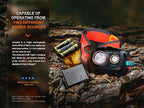 Fenix HL32R-T Trail Running Headlamp, 800 Lumen USB-C Rechargeable Lightweight Bright with Spotlight and FloodLight Dual Beam and a Cable Organizer (Black)