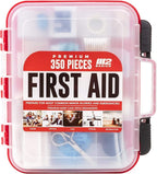 M2 BASICS Professional 350 Piece First Aid Kit, Wall Mountable Dual Layer Hard Case for Business, Home, Car, Vehicle & Work