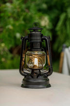 Feuerhand Outdoor Kerosene Fuel Lantern, German Made Weather Resistant Baby Special 276 Galvanized Hurricane Lamp for Camping or Patio, 10 Inches, Matte Black
