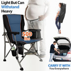 Heated Camping Chair with 20,000 mAh Battery, Loog-Lasting for 500 Mins, Fully Padded Heated Camp Chairs, Heavy Duty Folding Chairs Supports 500 lbs for Winter Camping, Picnics, Tailgating, RV Travel