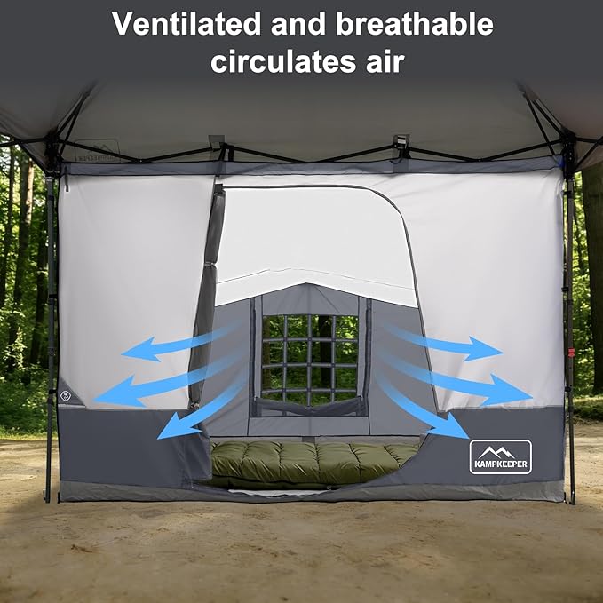 KAMPKEEPER Canopy Side Tent, Camping Canopy Tent for 10x10 Pop Up Canopies, Cube Tents, Gazebo Room Compatible with 10' Wide Canopies(Canopy Not Included)