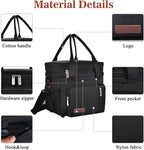 LOKASS Expandable Lunch Box for Women Men | Adult Lunchbag Cooler Tote Bag with Adjustable Shoulder Strap | Insulated Reusable Womens Lunch Bags for Work Camping Beach | 16L, Black