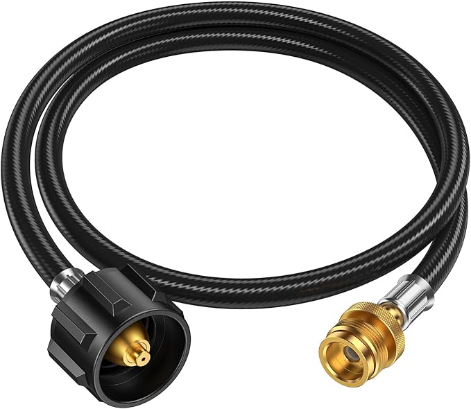 4 Feet Propane Hose Adapter 1lb to 20lb，Propane Adapter 20lb to 1lb Converter, Propane Tank Adapter Hose 20 lb to 1 lb for Buddy Heater/Weber Q Grill/Coleman Stove/Blackstone Griddle