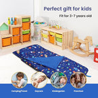 Kids Nap Mat Portable Slumber Bags with Removable Pillow and Blanket for Girls Boys, Lightweight Extra Large Sleeping Bag for Preschool Camping Daycare