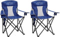 2PCS SAILARY Mesh Folding Camping Chairs, Oversized Portable Outdoor Chairs, Weight Capacity 325 lbs with Cup Holder, Storage Pocket, Carry Bag Blue