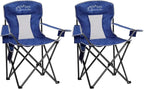 2PCS SAILARY Mesh Folding Camping Chairs, Oversized Portable Outdoor Chairs, Weight Capacity 325 lbs with Cup Holder, Storage Pocket, Carry Bag Blue